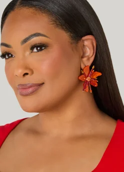 Marbled Floral Earrings