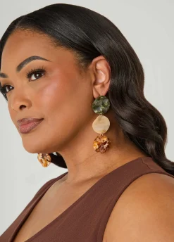 Marbled Tri Tone Earrings