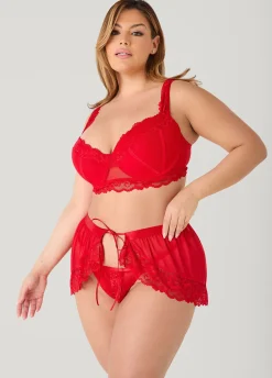 Mesh Bra And Skirt 3 Pc Set