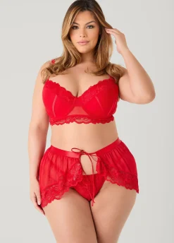 Mesh Bra And Skirt 3 Pc Set