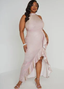 Metallic Halter Gown