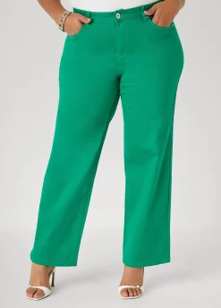Mid Rise Straight Leg Jeans