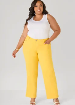 Mid Rise Straight Leg Jeans