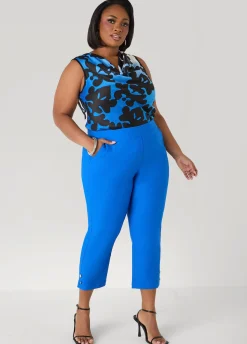 Millennium Button Accented Capris