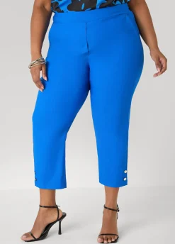 Millennium Button Accented Capris