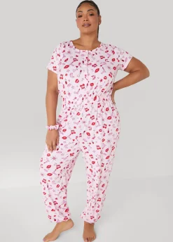Moon To Noon Kiss Print Jumpsuit Set