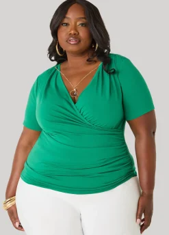 Necklace Faux Wrap Top