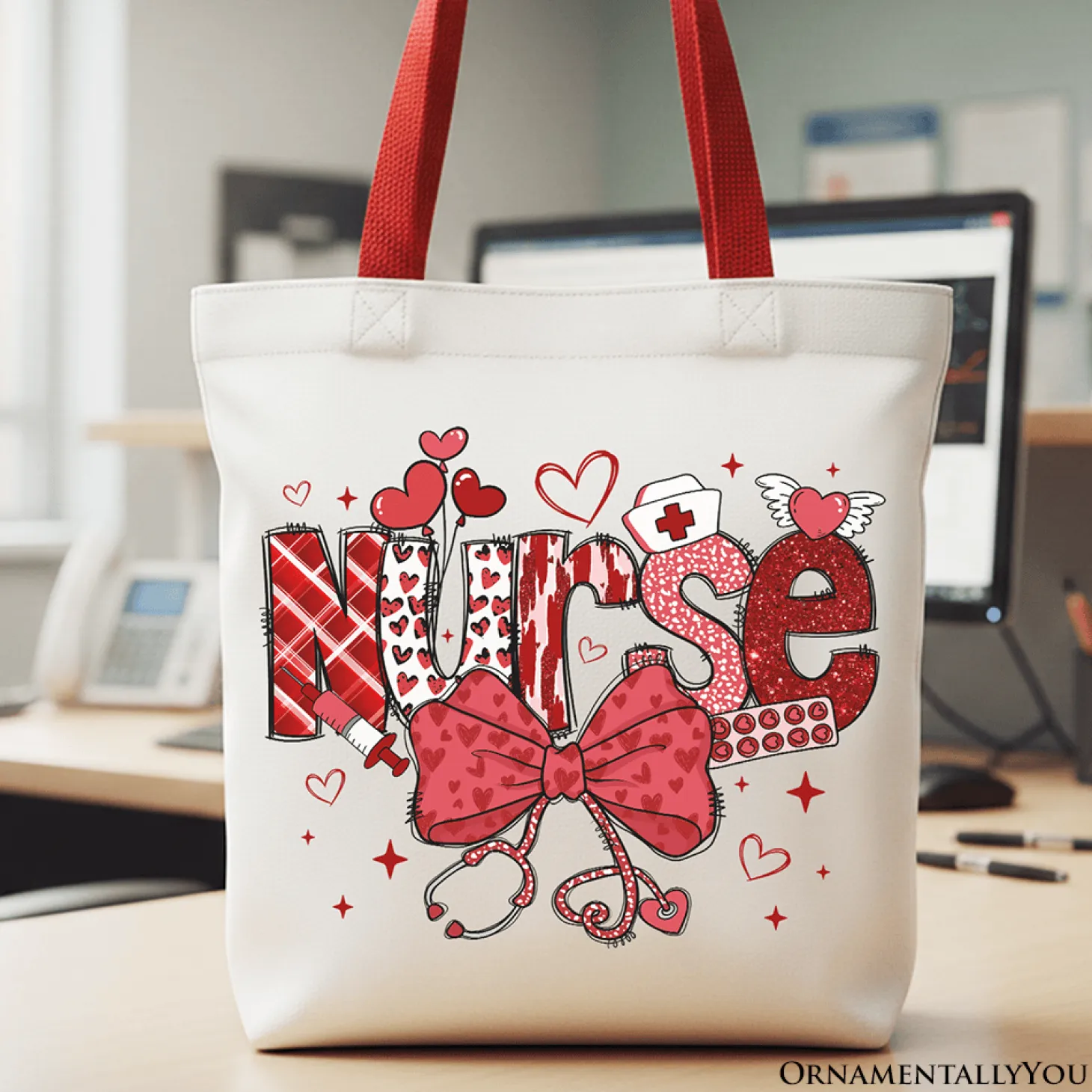 Nurse Heart Canvas Tote Bag