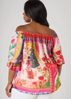 Off The Shoulder Printed Blouse