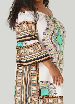 Off The Shoulder Printed Dress
