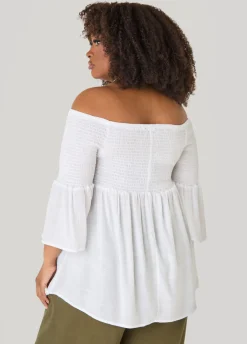 Off The Shoulder Smocked Top