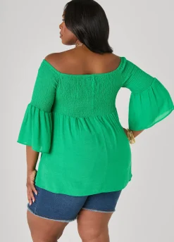 Off The Shoulder Smocked Top