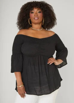 Off The Shoulder Smocked Top