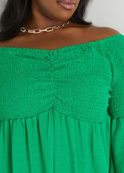 Off The Shoulder Smocked Top