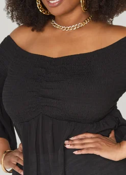 Off The Shoulder Smocked Top