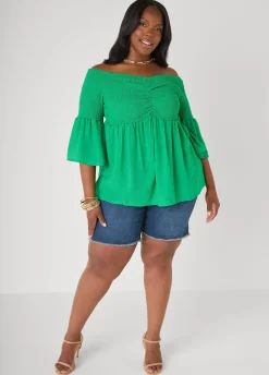 Off The Shoulder Smocked Top