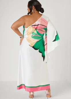 One Shoulder Floral Maxi Dress