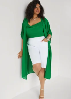 Open Front Crepe Kimono