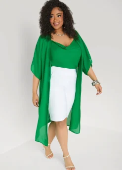 Open Front Crepe Kimono
