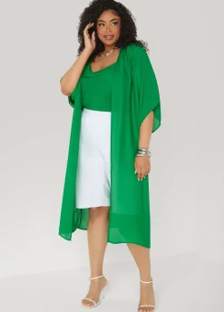 Open Front Crepe Kimono