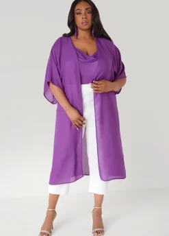 Open Front Crepe Kimono