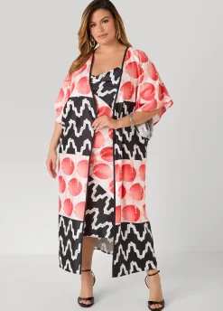 Open Front Printed Duster