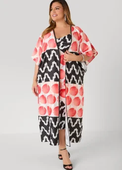 Open Front Printed Duster
