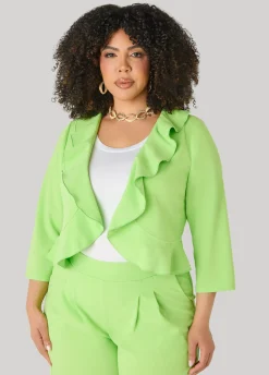 Open Front Ruffled Jacket