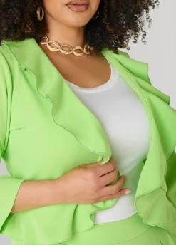 Open Front Ruffled Jacket
