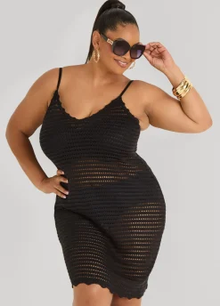 Open Knit Coverup Dress