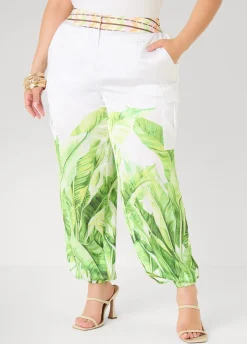 Palm Print Balloon Pants