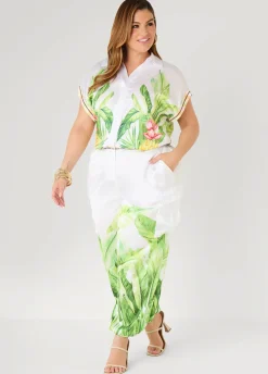 Palm Print Balloon Pants