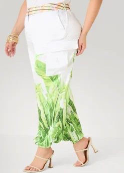 Palm Print Balloon Pants
