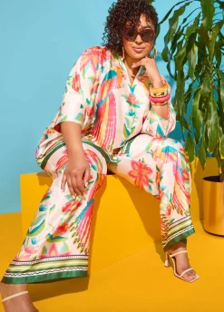Parrot Print Satin Shirt