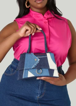 Patchwork Denim Crossbody Bag