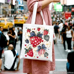 Patriotic Strawberries Tote Bag