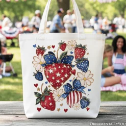 Patriotic Strawberries Tote Bag