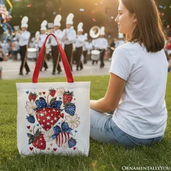 Patriotic Strawberries Tote Bag