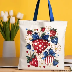 Patriotic Strawberries Tote Bag
