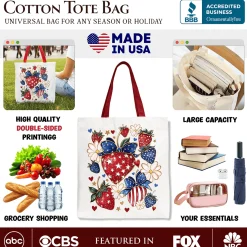Patriotic Strawberries Tote Bag