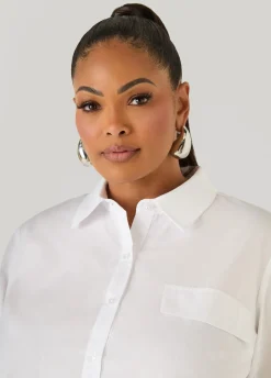 Peplum Poplin Shirt