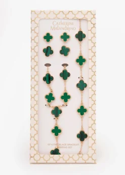 4 Piece Clover Necklace Set