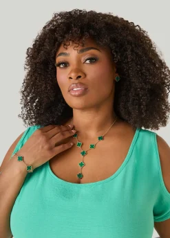 4 Piece Clover Necklace Set