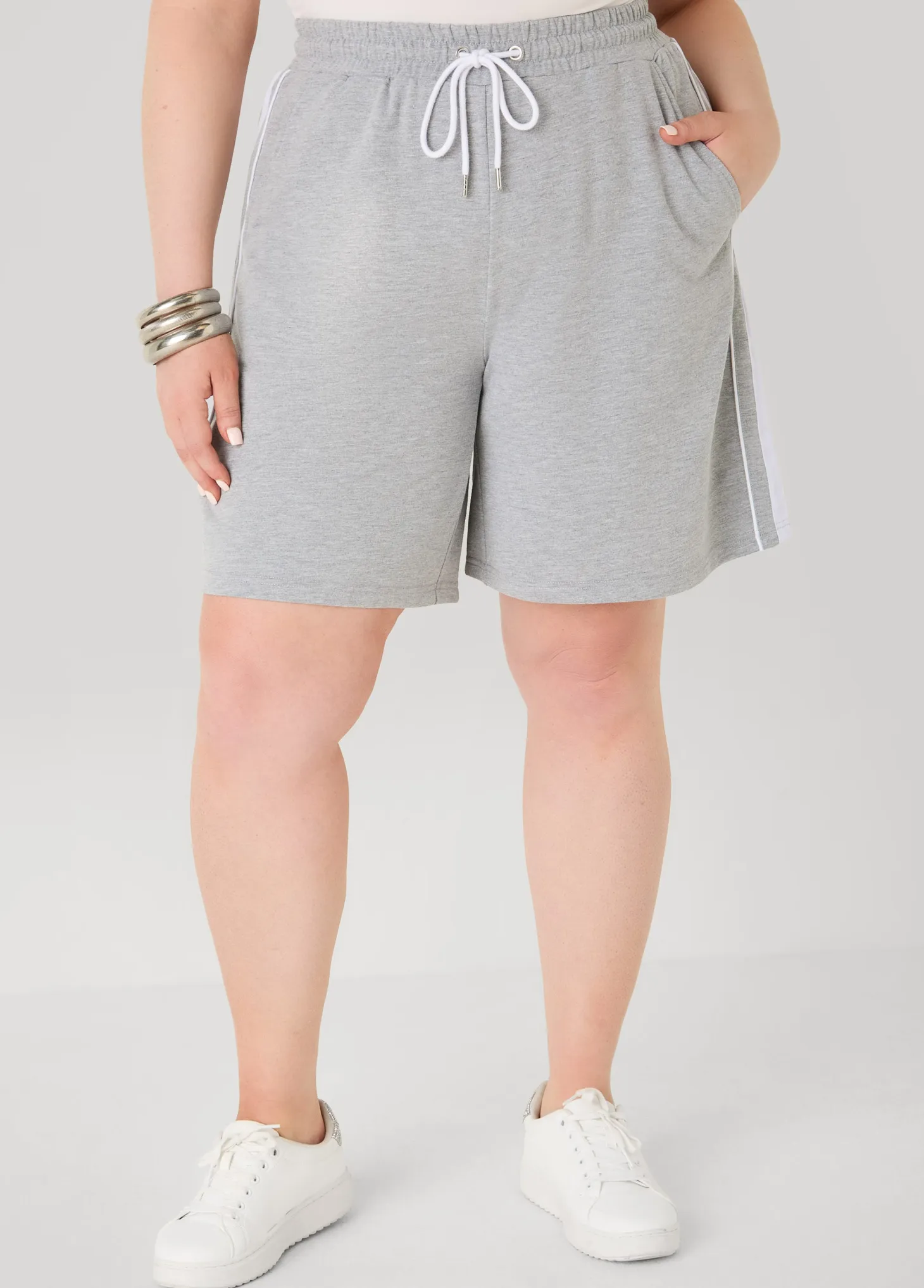 Piped French Terry Shorts