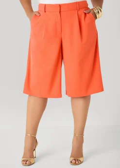 Pleated Crepe Shorts
