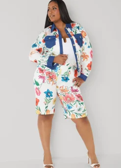 Pleated Floral Shorts