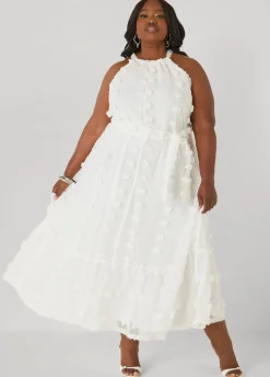 Pompom Gauze Maxi Dress