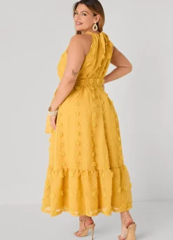 Pompom Gauze Maxi Dress