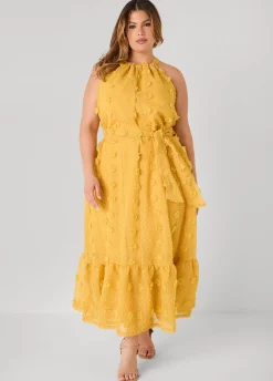 Pompom Gauze Maxi Dress