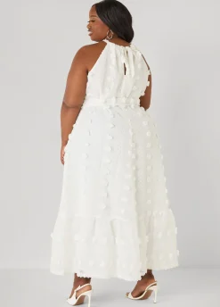 Pompom Gauze Maxi Dress